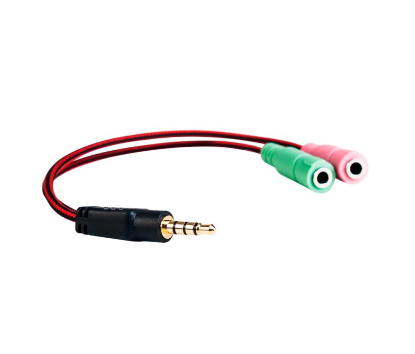 ADAPTADOR 1PLUG M / 2PLUG H AUDIO/MICROFONO NOGA