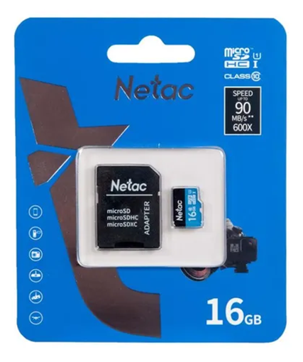 MICRO SD 16GB NETAC C/ADAP. CL10