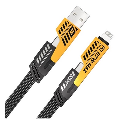 CABLE USB/USB-C A LIGHT/USB-C 1MT 65W/27W METALICO