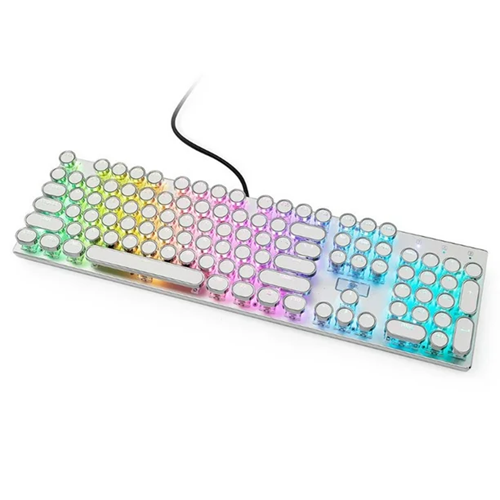 TECLADO USB XO KB-07 METALICO C/LUZ RGB BLANC/NEGR
