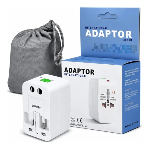 ADAPTADOR TOMA UNIVERSAL PARA VIAJE INTERNACIONAL
