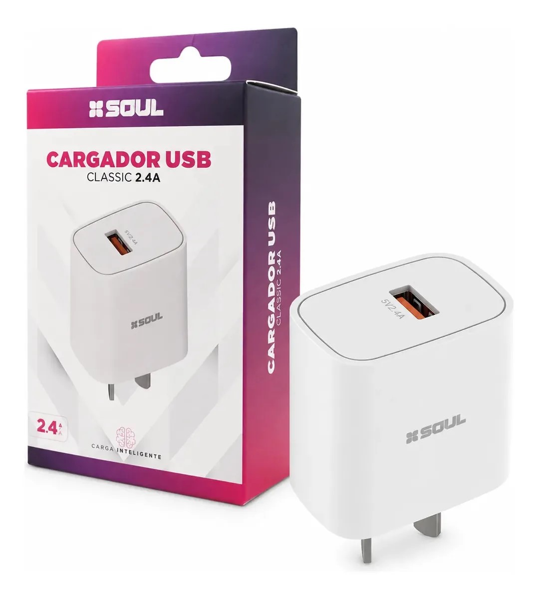 CARGADOR CELU S/CABLE SOUL USB 2.4A