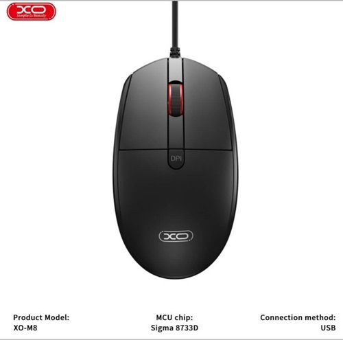 MOUSE USB XO XO-M8 1.8MT