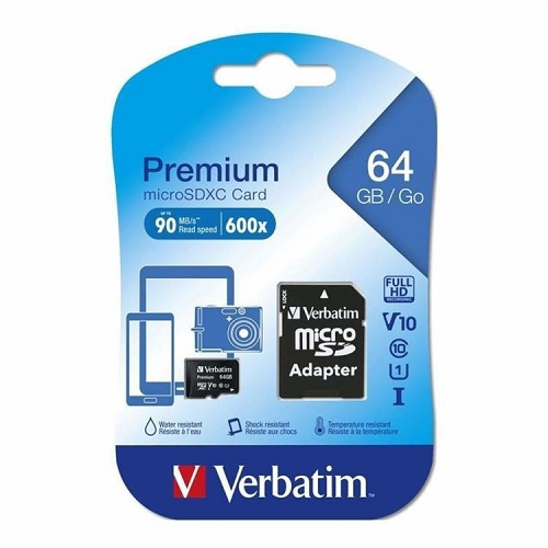 MICRO SD 64GB VERBATIM SDXC CLASE 10 #44084