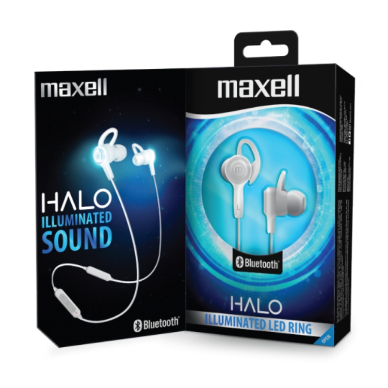 AURI IN EAR BT NUQUERO MAXELL HALO ILUMINATED N/B